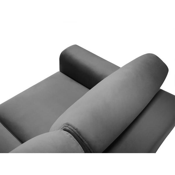 Svijetlo siva baršunasti sklopiva/s prostorom za odlaganje kutna garnitura Kyoto – Cosmopolitan Design-image-4