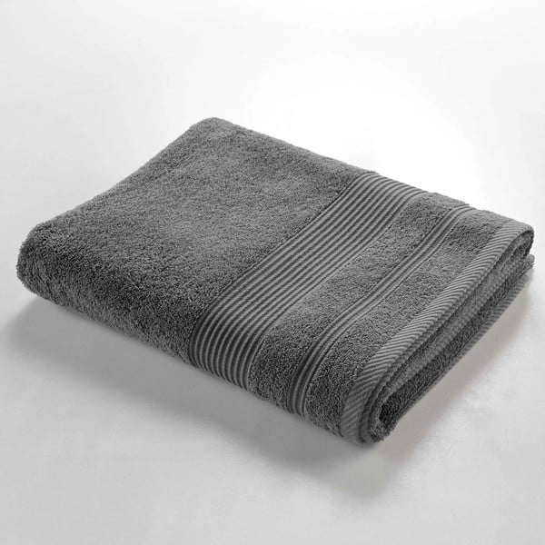 Tamno sivi pamučni ručnik od frotira 90x150 cm Tendresse – douceur d'intérieur