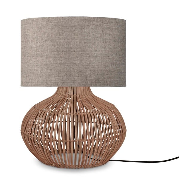Bež/u prirodnoj boji stolna lampa s tekstilnim sjenilom (visina 48 cm) Kalahari – Good&Mojo