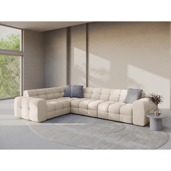 Bež kutna garnitura (s lijevim kutom/u obliku slova L) Kendal – Micadoni -image-1