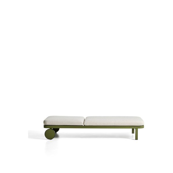 Zelena metalna podesiva vrtna ležaljka Kionia – Kave Home-image-4