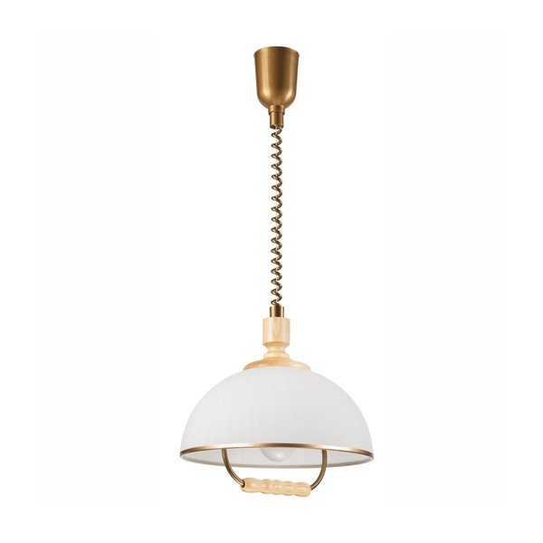 Viseća svjetiljka u brončanoj boji/u prirodnoj boji sa staklenim sjenilom ø 30 cm Ramona – LAMKUR