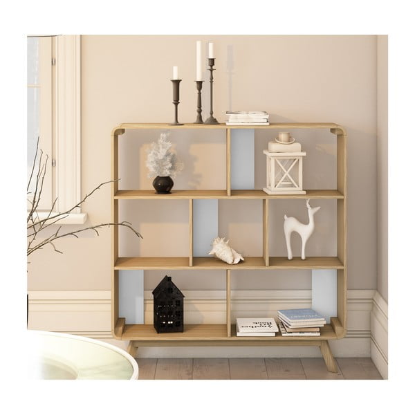 Biblioteka u dekoru hrasta u prirodnoj boji 122x126 cm Caitlin – Støraa-image-4