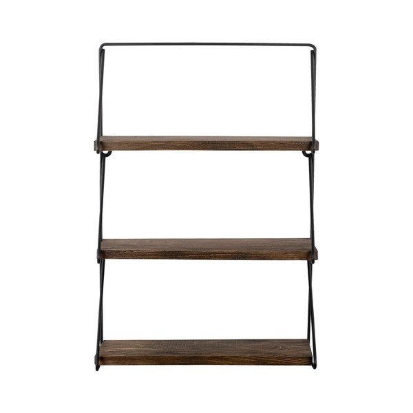 Polica s više razina od masivne smreke u prirodnoj boji 40 cm Violaceae – Kalune Design