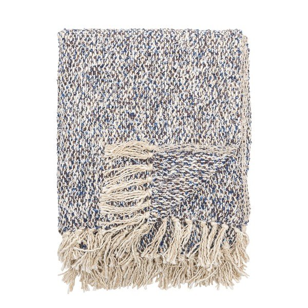 Prljavo plava deka od mješavine lana 130x160 cm Ocean – Bloomingville-image-3