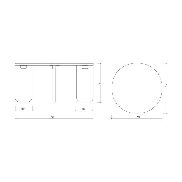 Okrugao stolić za kavu s pločom stola u dekoru hrasta u prirodnoj boji ø 75 cm Kuvu – noo.ma-image-4