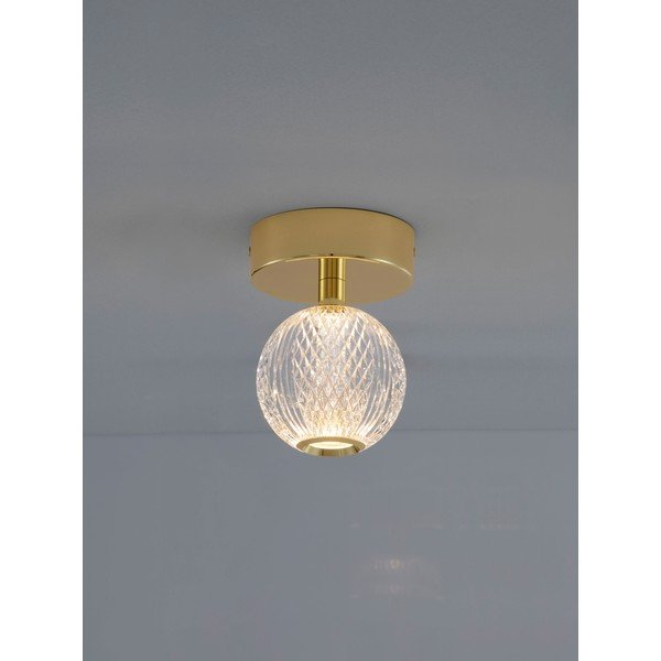 LED stropna svjetiljka aluminijska u zlatnoj boji sa sjenilom od akrilnog stakla Brillante – Nova Luce-image-2