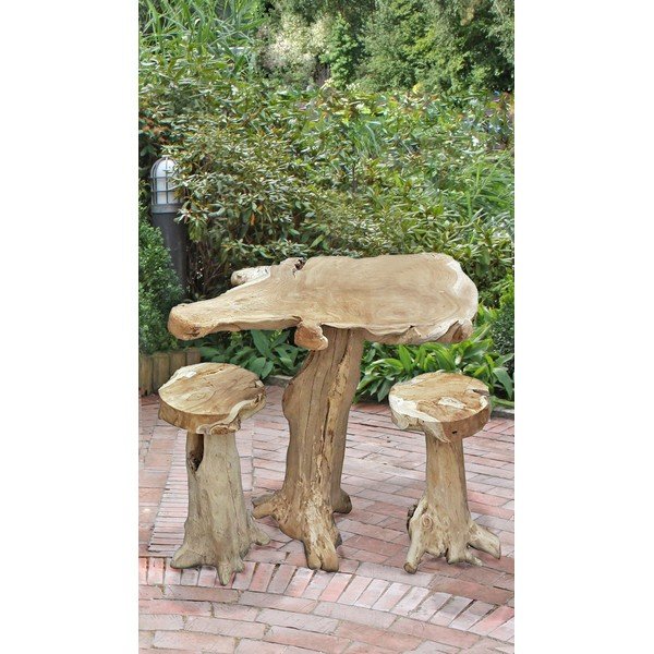Vrtni barski stol od masivne tikovine 95x65 cm Surga – Garden Pleasure-image-1