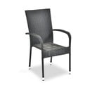 Crna vrtna stolica od umjetnog ratana Bonami Essentials Paris