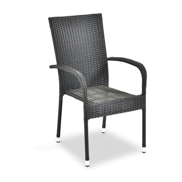 Crna vrtna stolica od umjetnog ratana Bonami Essentials Paris