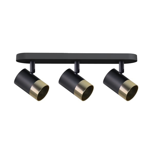 Crna/u zlatnoj boji stropna svjetiljka s metalnim sjenilom 44x5.5 cm Tobi – Candellux Lighting