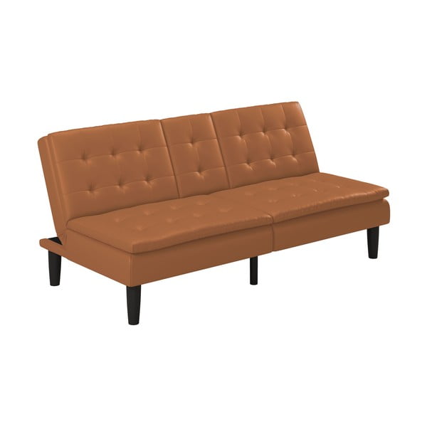 Konjak smeđa sklopiva sofa od imitacije kože 191 cm Maine – Støraa-image-2