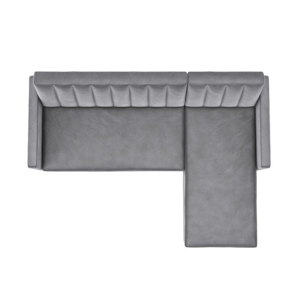 Svijetlo siva baršunasti kutna garnitura Celine – Støraa-image-2