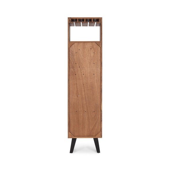 Vitrina za vino od masivnog bagrema u prirodnoj boji 45x180x40 cm Isar – Bizzotto-image-4