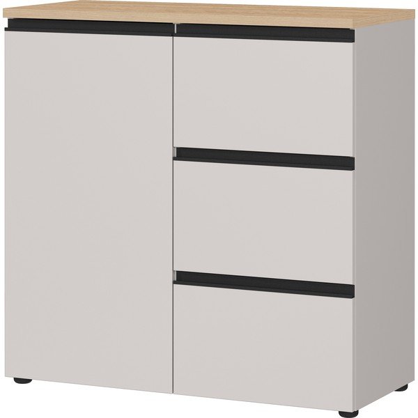 Sivo-bež/u svijetloj prirodnoj boji komoda 90x91x41 cm Cormano – Germania