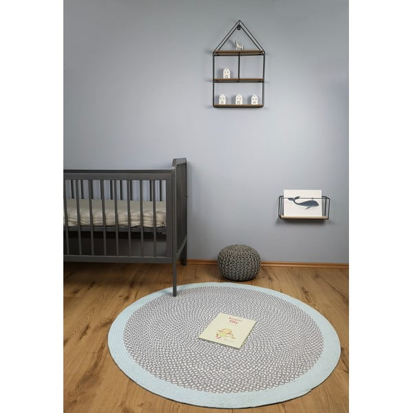 Dječji plavi ručno izrađen tepih Nattiot Brenda, ∅ 120 cm-image-1