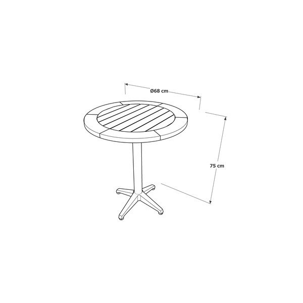Okrugli vrtni stol aluminijski ø 68 cm Spring – Ezeis-image-2