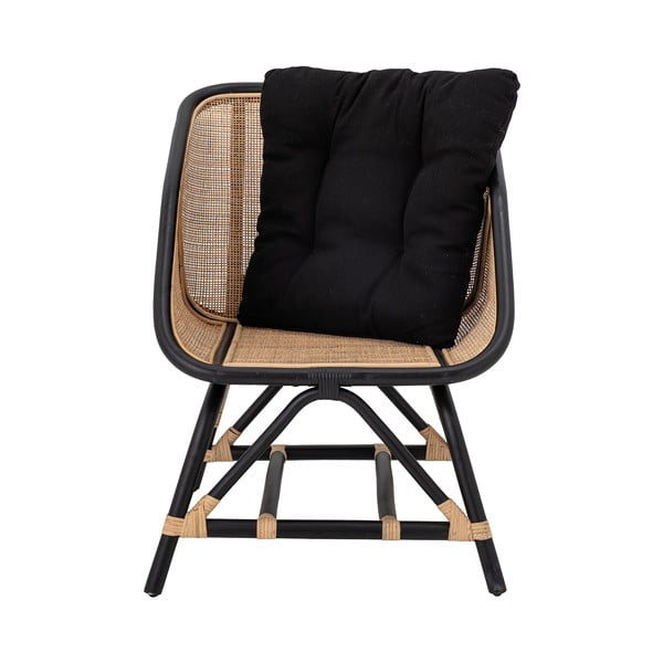 Crno-bež fotelja s pletivom Loue - Bloomingville-image-2