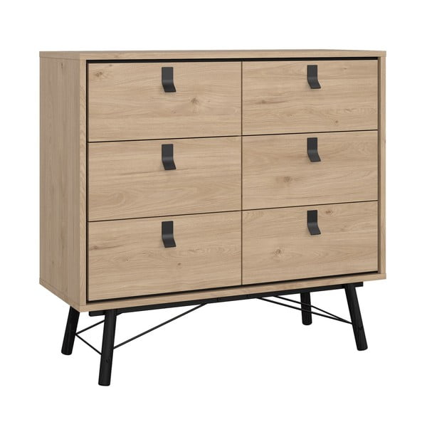 Niska komoda u dekoru hrasta u prirodnoj boji 102x99 cm Ry – Tvilum-image-2