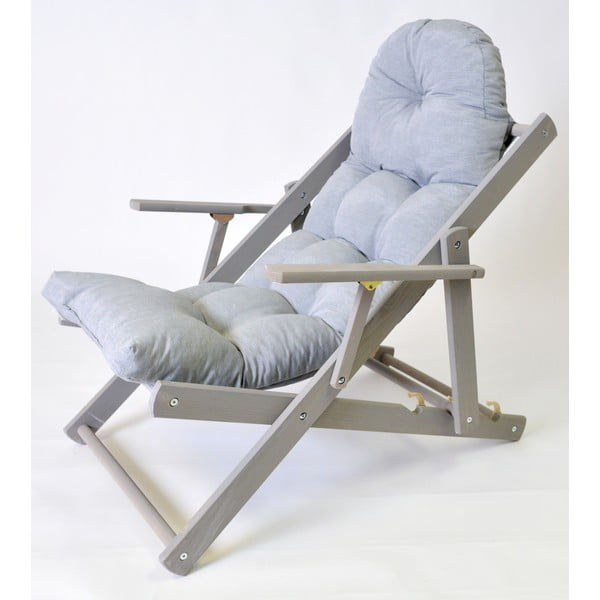 Siva sklopiva vrtna ležaljka od masivnog drveta Borneo – Rojaplast-image-1