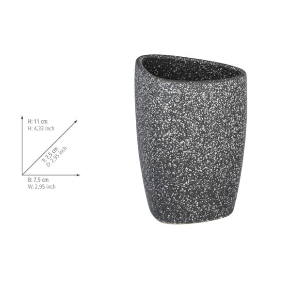 Siva keramička čaša za četkice za zube Wenko Pion-image-2