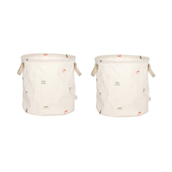 Krem tekstilne dječje kutije za pohranu u setu 2 kom ø 32x32 cm Moira – OYOY Mini