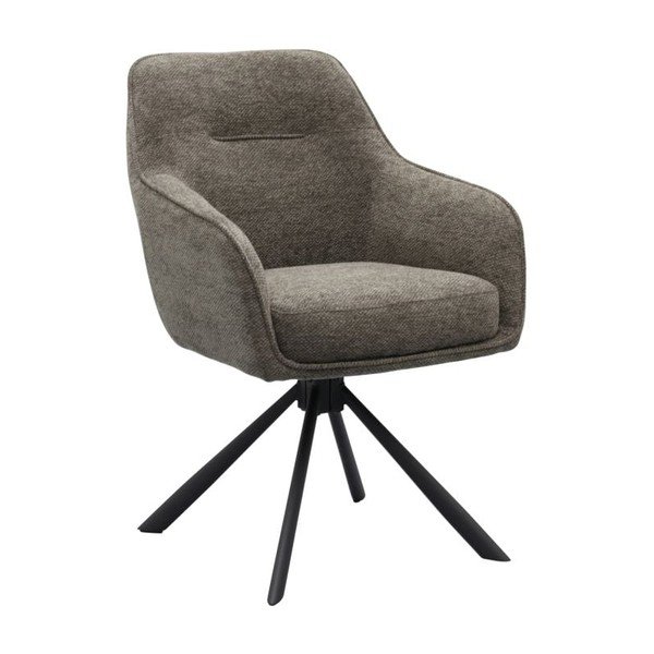 Tamno siva podstavljena blagovaonska stolica s naslonima za ruke Avola – Unique Furniture