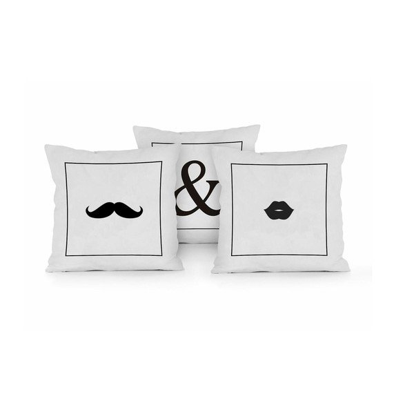 Set od 3 jastuka Really Nice Things Mr & Mrs, 45 x 45 cm-image-3