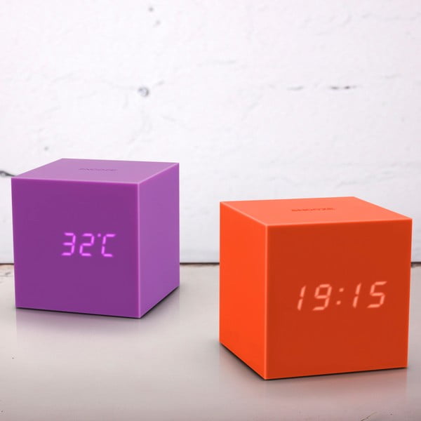 Narančasta LED budilica Gingko Gravity Cube-image-1