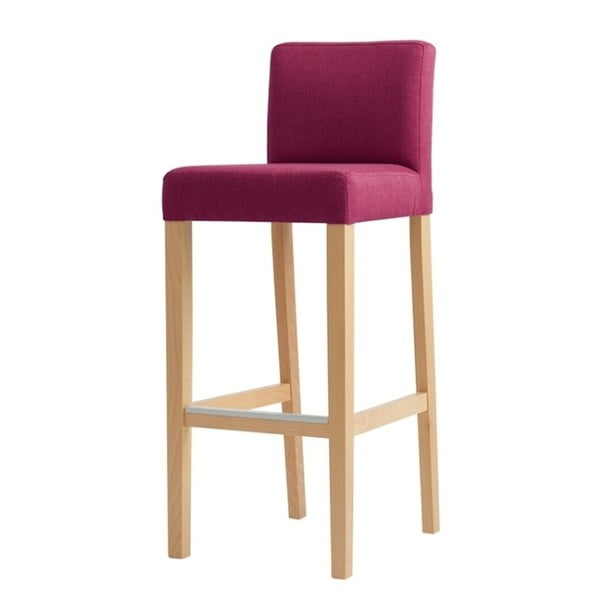 Ružičasta barska stolica s prirodnim nogama Custom Form Wilton