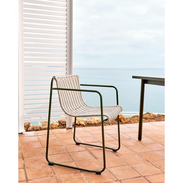 Prljavo zelena metalna vrtna stolica Maurina – Kave Home-image-1