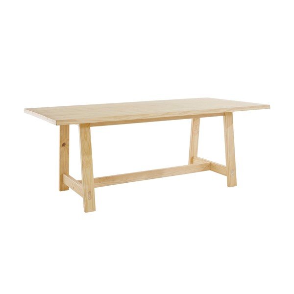 Blagovaonski stol od masivnog bora u prirodnoj boji 100x200 cm Derby – Støraa-image-1