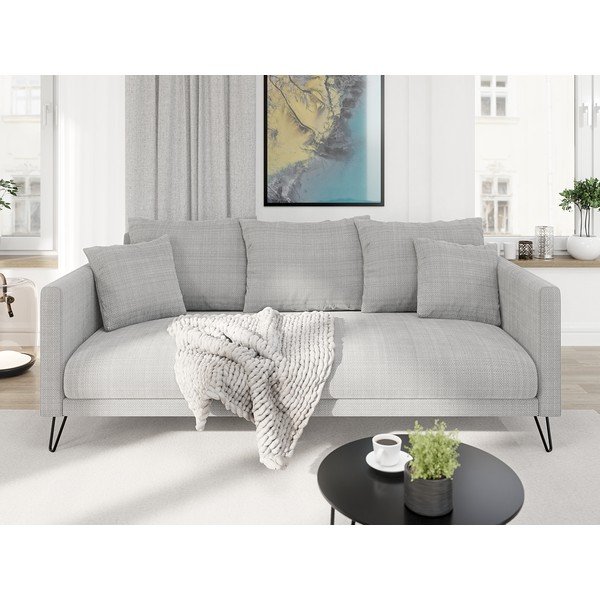 Svijetlo siva sofa od šenila 200 cm Freya – Ropez-image-1