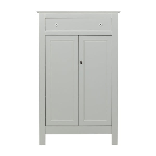 Svijetlo siva visoka komoda od masivnog bora sa zaključavanjem 93x150 cm Eva – WOOOD