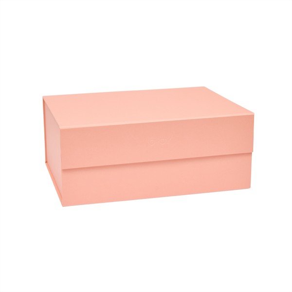Svijetlo ružičasta kartonska kutija za pohranu s poklopcem 33x25x15 cm Hako – OYOY Living Design