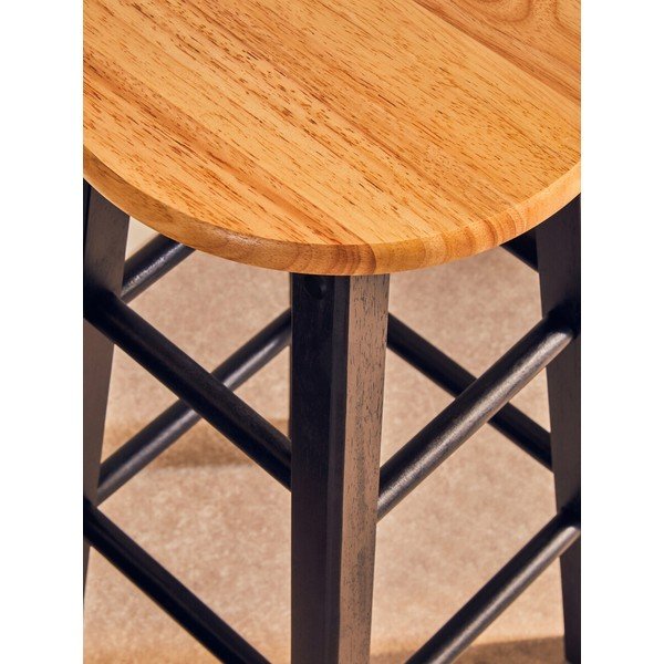 Crna/u prirodnoj boji barska stolica od masivnog kaučuka (visine sjedala 74 cm) Chester – Premier Housewares-image-4