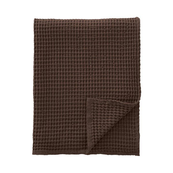 Tamno smeđa pamučna deka 150x200 cm Jaipur Chunky Waffle – Pineapple Elephant