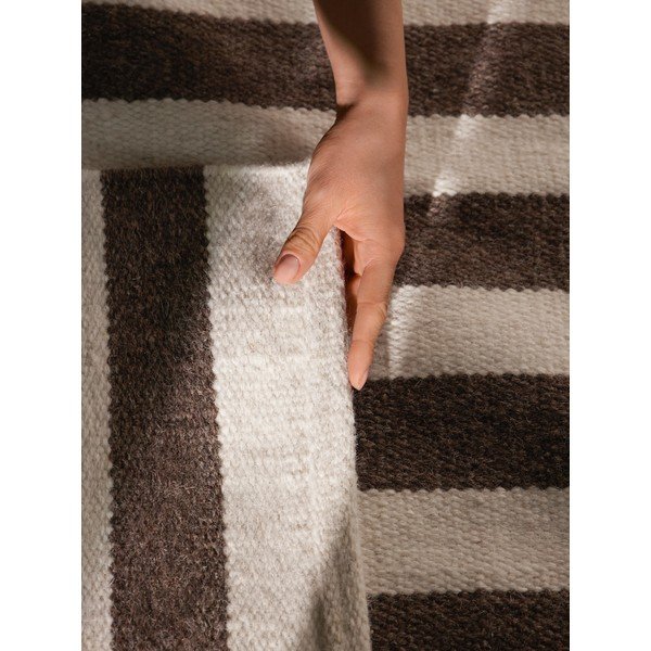 Bijeli/smeđi obostrani/ručno rađen vunen tepih 200x300 cm Vika – Hanse Home-image-4