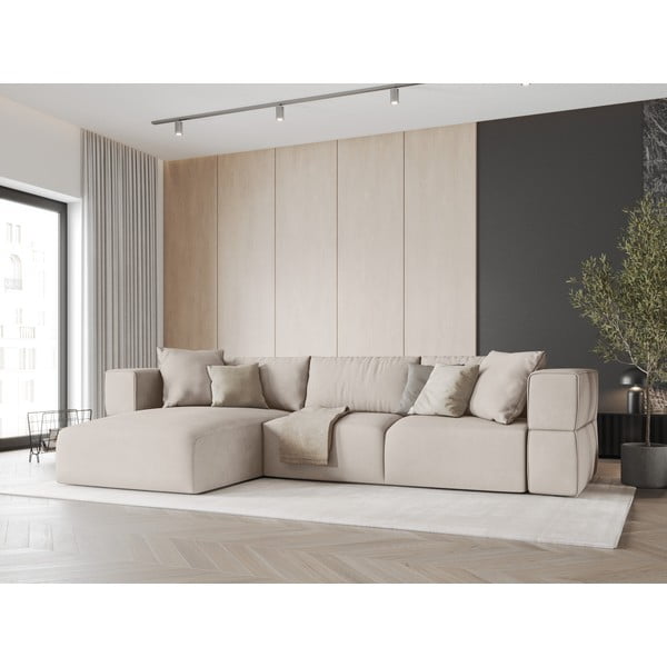 Bež kutna garnitura (s lijevim kutom) Esther – Milo Casa-image-1