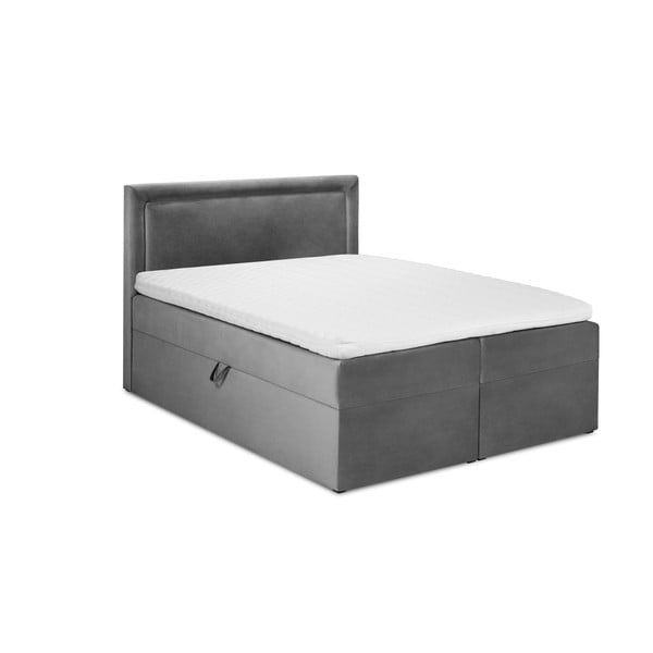 Sivi bračni krevet baršuna Mazzini Beds Mimicry, 160 x 200 cm
