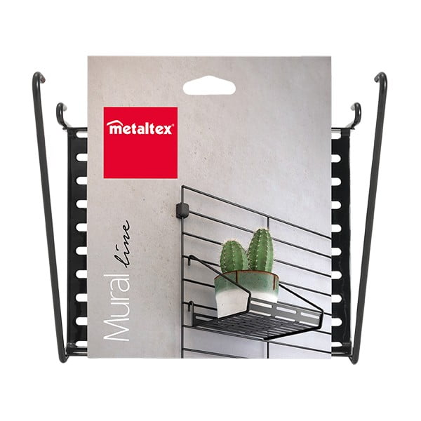 Crni metalni element - polica 18x15 cm Mural – Metaltex-image-2