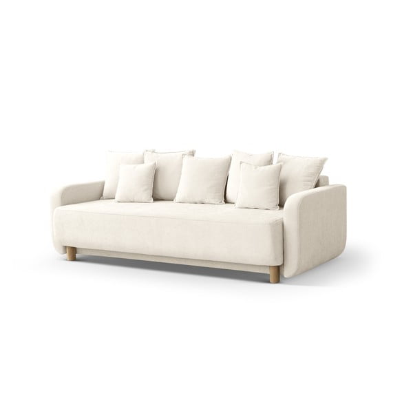 Krem sklopiva/s prostorom za odlaganje sofa 231 cm Elen – Micadoni -image-1