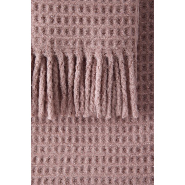 Ružičasta deka od mješavine pamuka 140x180 cm Basics Waffle – Euromant-image-1