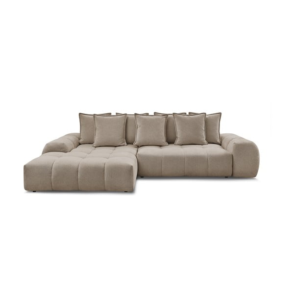 Smeđe-siva sklopiva/s prostorom za odlaganje kutna garnitura od šenila (s lijevim kutom/s ležaljkom) Everest – Bobochic Paris