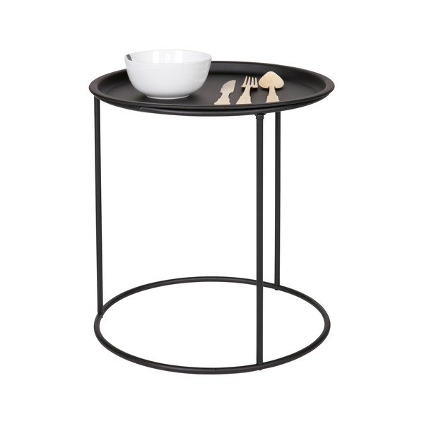 Crni stolić WOOOD Ivar, Ø 40 cm-image-1