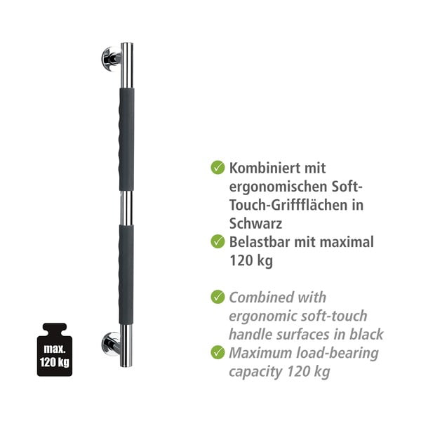 Zidna ručka za kupaonicu od nehrđajućeg čelika Secura – Wenko-image-3