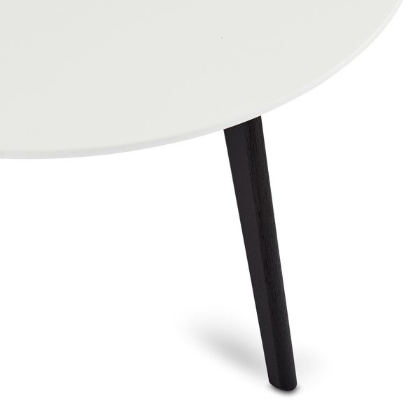 Crno-bijeli stolić za kavu sa nogama od hrastovog drveta Furnhouse Life, ø 80 cm-image-4