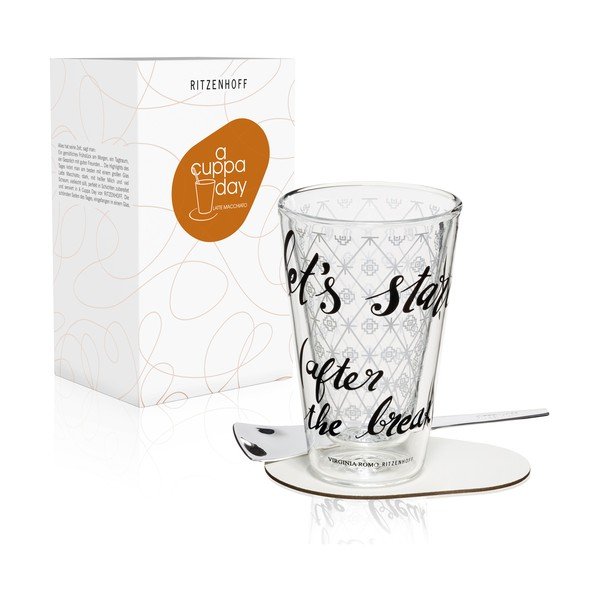 Latte set sa staklom s dvostrukom stijenkom Ritzenhoff Virginia Romo, 260 ml-image-1
