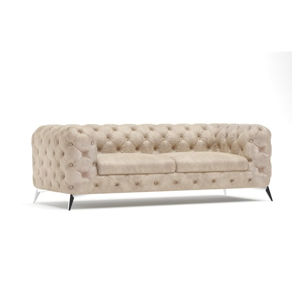 Bež baršunasti sofa 225 cm Chelsea – Ropez