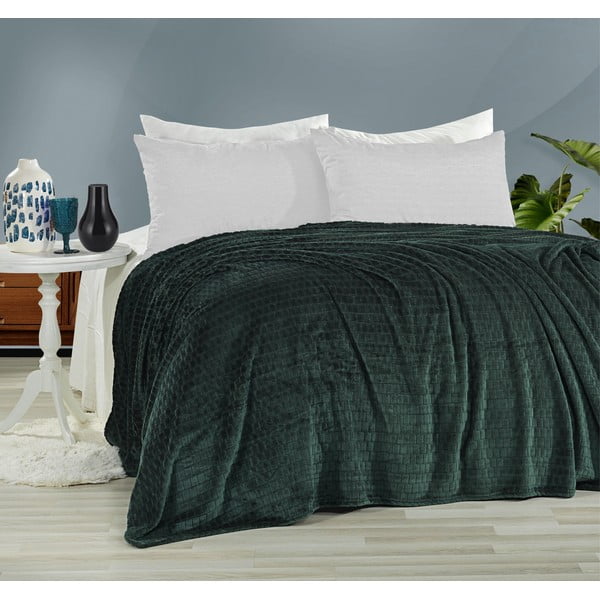 Zeleni prekrivač za bračni krevet 200x220 cm Melinda - Mijolnir